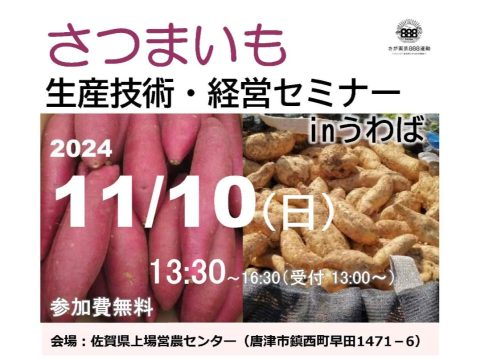 「さつまいも生産技術・経営セミナーinうわば」参加者を募集します🍠