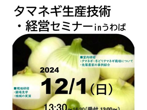 「タマネギ生産技術・経営セミナーinうわば」参加者を募集します！